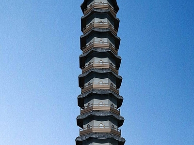 中式古建 中式塔 佛塔 宝塔