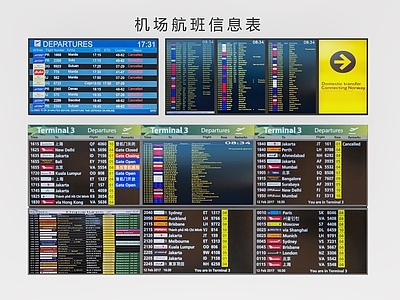 现代广告牌 时刻表 航班表 机场牌 机场广告牌