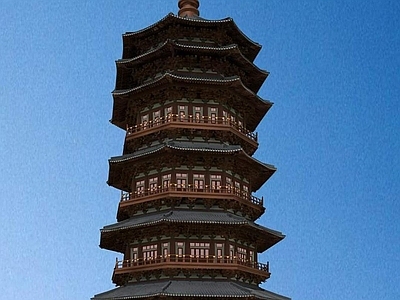 中式古建 中式塔 佛塔 宝塔