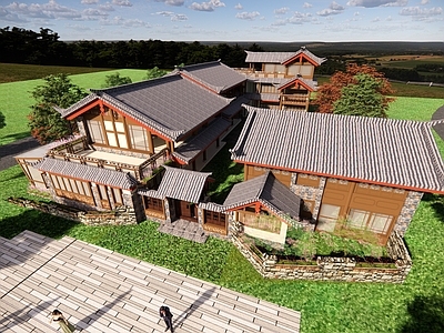 中式古建筑 少数民族 民宿 院子 寨 建筑