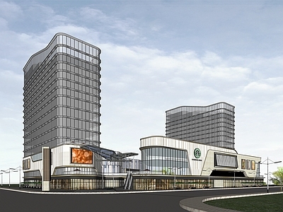现代轻奢商场建筑 商场 步行街 综合体