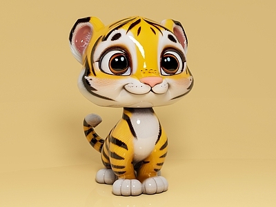 爬行类动物 老虎 动物 卡通猛兽卡通形象 动画角色手办摆件 美陈道具 装饰氛围雕塑雕像