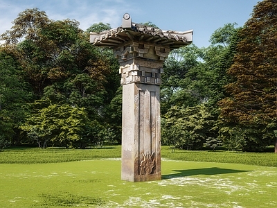 中式雕塑摆件 中式汉阙 冯焕阙 四川渠县