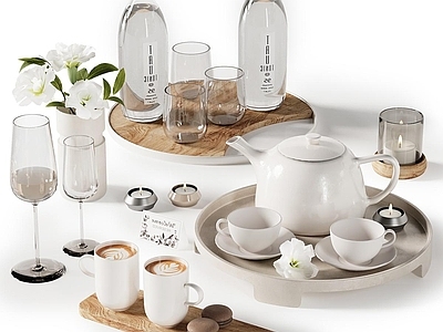 餐具 餐具 茶具 餐桌摆件 茶壶 食物