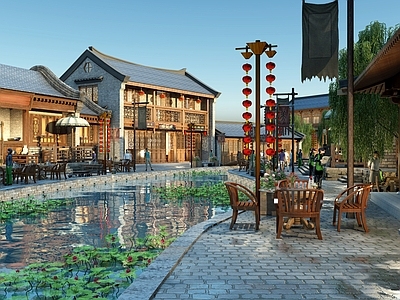 中式中古古建 古建 小镇 中式建筑