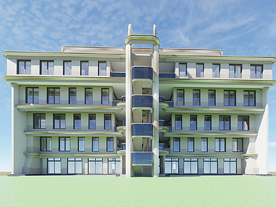 现代多层住宅 现代办公楼住宅楼