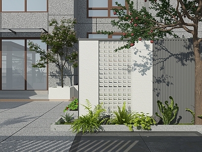现代简约住宅景观 现代简约庭院 小院 茶室