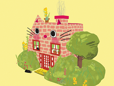 现代艺术风格建筑 小猫家 卡通建筑 卡通住宅 猫型房屋 卡通木屋