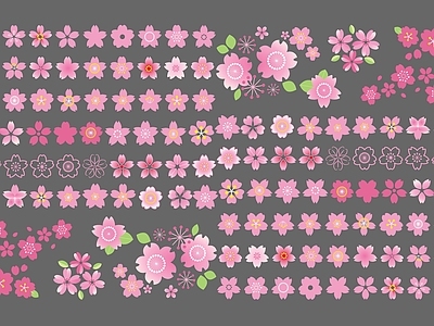 现代新中式其他小品 花朵 桃花 梨花 花