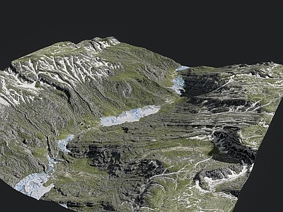 现代山 山谷地形景观 河谷山脉