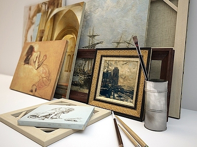 画具 画笔 油画 画册 笔筒