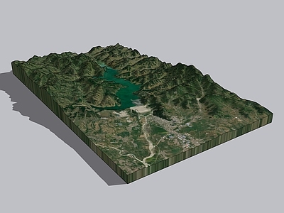 新中式山 山脉 山形 水库 假山 地形
