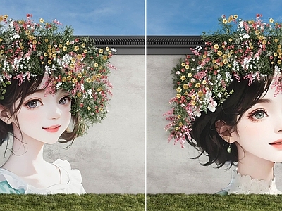 现代其他美陈 花艺美陈 墙绘 打卡墙 藤蔓 文化墙