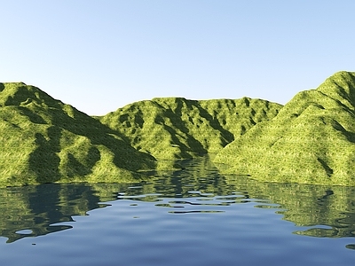 现代山 岛屿 水库 山体地形 山地公园地形 山脉