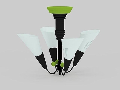 现代封闭式厨房 花朵简约吊灯