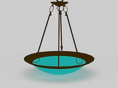 现代封闭式厨房 时尚蓝色吊灯