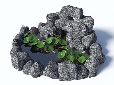 现代新中式水景 生态鱼池 荷花池 锦鲤池 锦鲤 鲤鱼 假山叠水