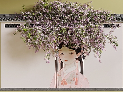 藤蔓 墙绘 鲜花墙绘 花墙藤蔓 鲜花美陈 爬墙植物