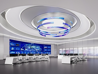 现代指挥中心 现代指挥中心 中央控制室 监控室 城市大脑 科技感