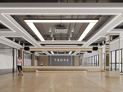 现代瑜伽室 现代健身房 瑜伽室 团课区 舞蹈室