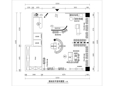 现代原木服装店 服装店 专卖店 橱窗 施工图