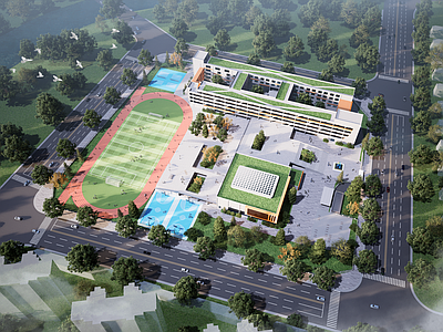 现代学校建筑 教学楼学校