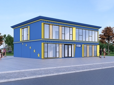 现代新中式其他商业建筑 集装箱会客厅 集装箱建筑 网红集装箱
