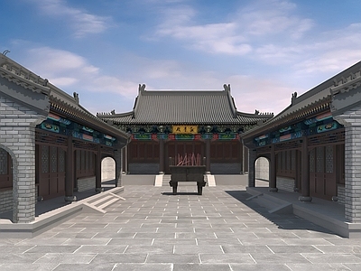 中古古建筑 中古古建 中式古建寺庙