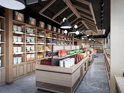 现代超市 现代文创商店 文创超市 文创展柜 超市生活用品区 超市果蔬区