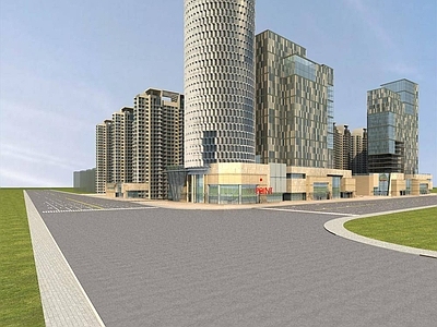 现代商场外观 现代城市商业综合 高层办公楼