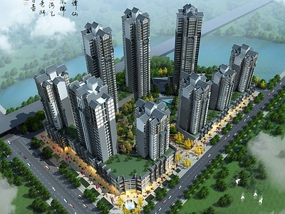 中式高层住宅 中式高层商业住宅