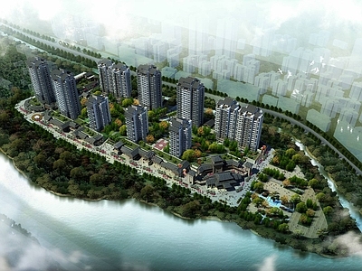 中式高层住宅 中式商业住宅小区