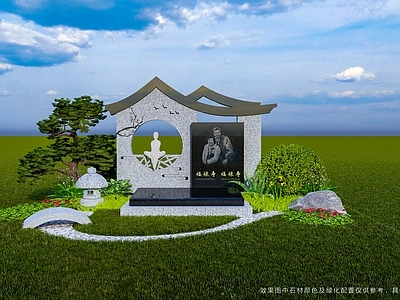 新中式雕塑小品 中式墓 节地墓 艺术墓 定制墓 小型墓