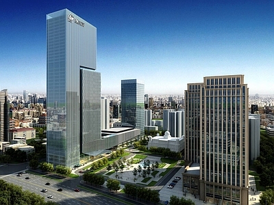 现代其他办公空间 现代高层综合体 高层办公楼 写字楼