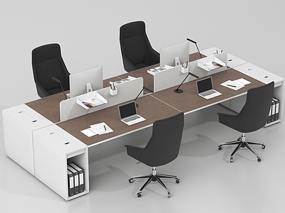 现代办公桌椅 公共办公区 电脑桌椅 职员工位 现代办公桌椅