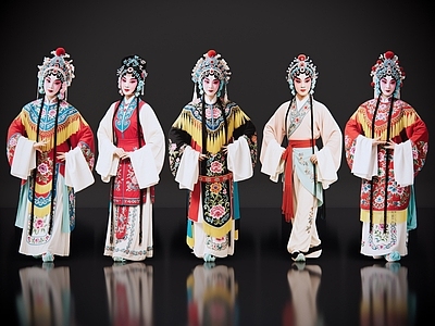 女人 2D京剧人物 生旦净末丑 戏剧角色 花旦正旦 地方戏剧