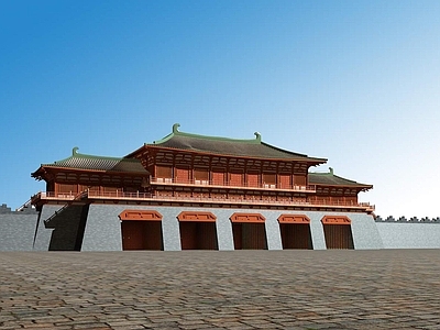 中式古建 城门 古建城楼