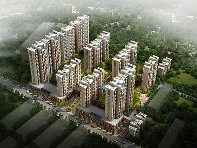 现代高层住宅 现代住宅小区 高层住宅