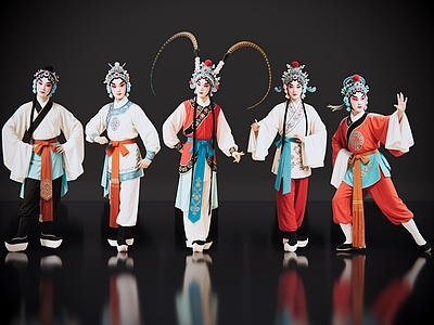 女人 2D京剧人物 生旦净末丑 武旦 戏剧角色 地方戏剧
