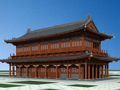 中式古建 藏经阁 中式古建筑