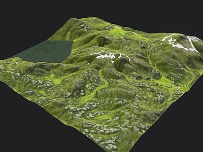 现代山 山脉地形景观 山体湖泊