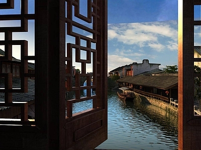 中式古建 朱家角古镇 度假村 商业街