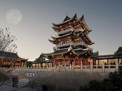中式古建 古建寺庙 古建楼 宫殿