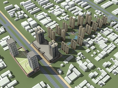 现代小区规划建筑