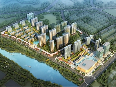 现代高层住宅 住宅小区 商业综合体