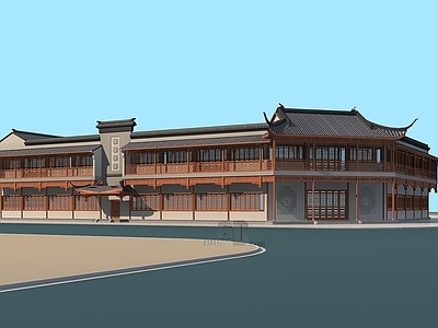 中式古建 仿古建筑 商业街