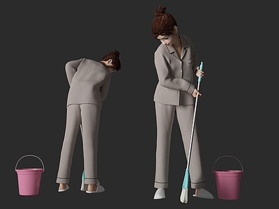 现代做家务女人