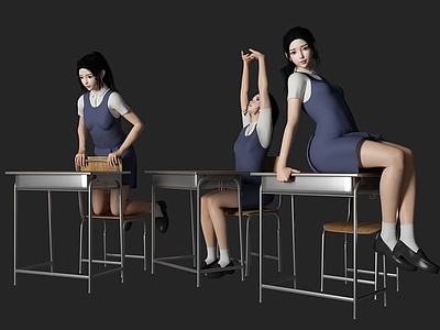 现代学生女生美女人物