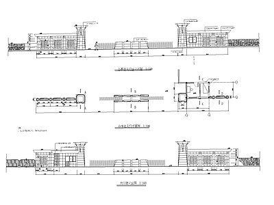 现代门卫室建筑 大门 门卫 传达室 施工图