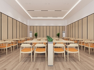 现代食堂 食堂围合包间 餐厅就餐区